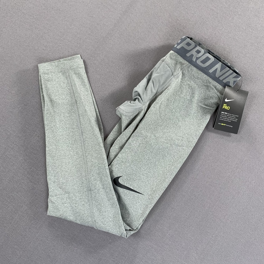 Nike Pro Dri-FIT Pants Mens Medium Gray Compression Legging Sports Gym Training